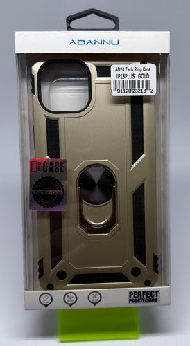 ADANNU TECH RING CASE FOR IPHONE 15 PLUS GOLD