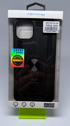 ADANNU TECH RING CASE FOR IPH 15 PLUS BLACK