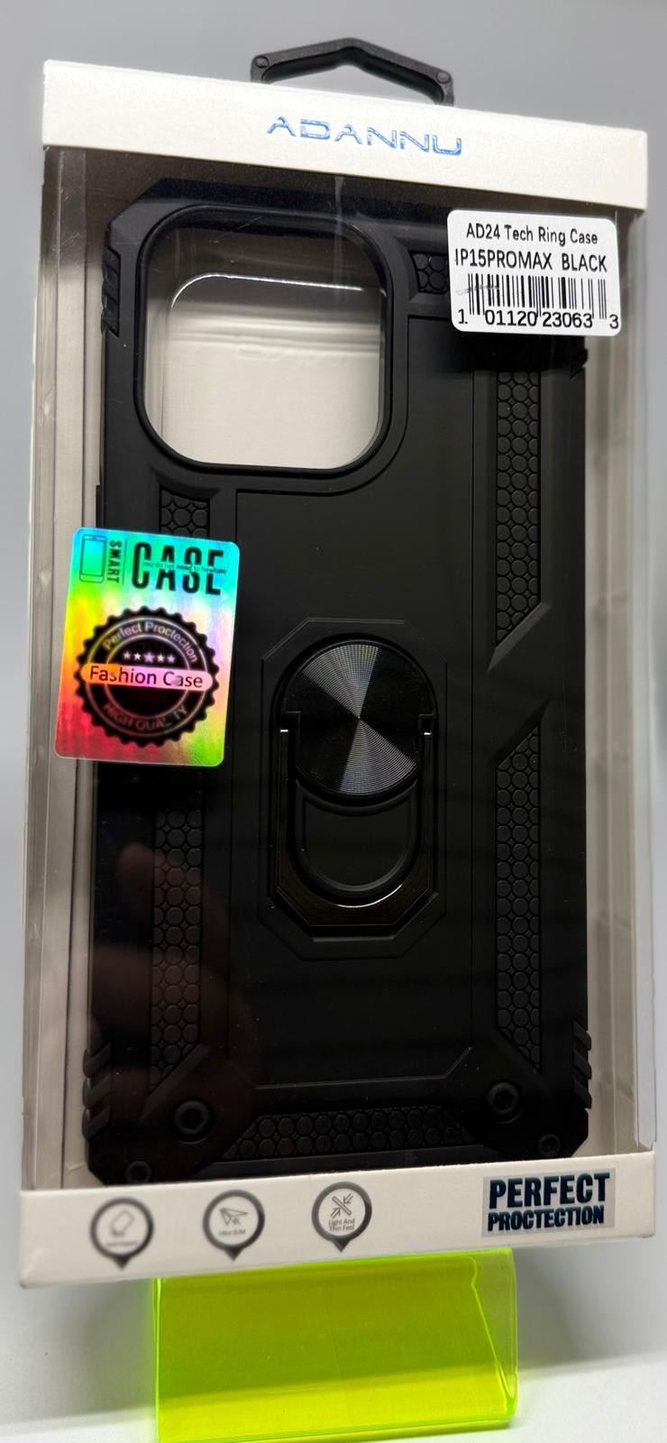 AD24 TECH RING CASE FOR IPHONE 15 PRO MAX BLACK