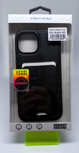 ADANNU CARD STAND CASE FOR IPHONE 15 BLACK