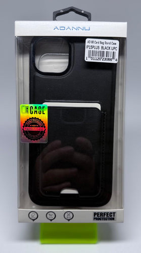 ADANNU CARD STAND CASE FOR IPHONE 15 PLUS BLACK