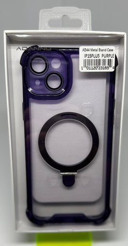 ADANNU METAL STAND CASE FOR IPHONE 15 PLUS PURPLE