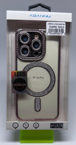 ADANNU SHINNY MAGSAFE CASE FOR IPHONE 15 PRO ROSE GOLD