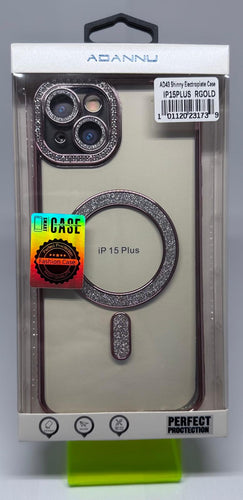 ADANNU SHINNY MAGSAFE CASE FOR IPHONE 15 PLUS ROSE GOLD