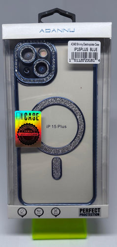 ADANNU SHINNY MAGSAFE CASE FOR IPHONE 15 PLUS  BLUE