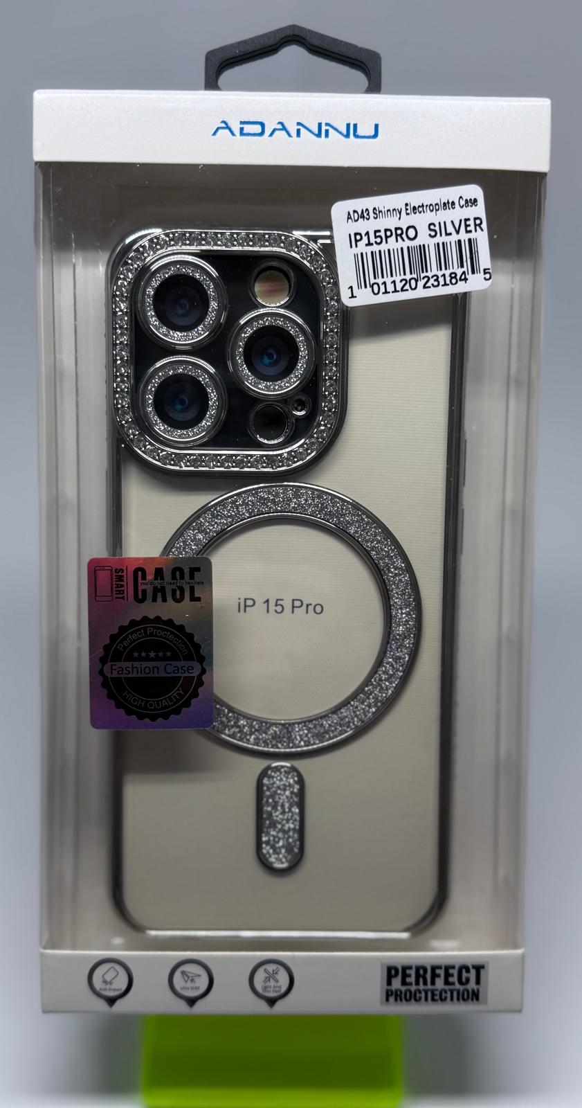 ADANNU SHINNY MAGSAFE CASE FOR IPHONE 15 PRO SILVER