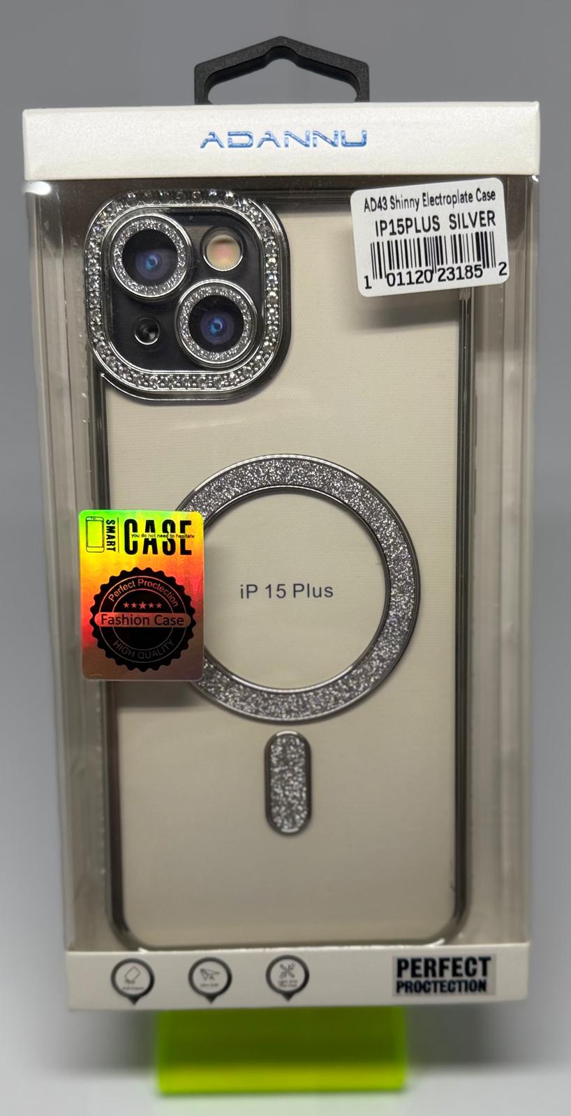 ADANNU SHINNY MAGSAFE CASE FOR IPHONE 15 PLUS SILVER