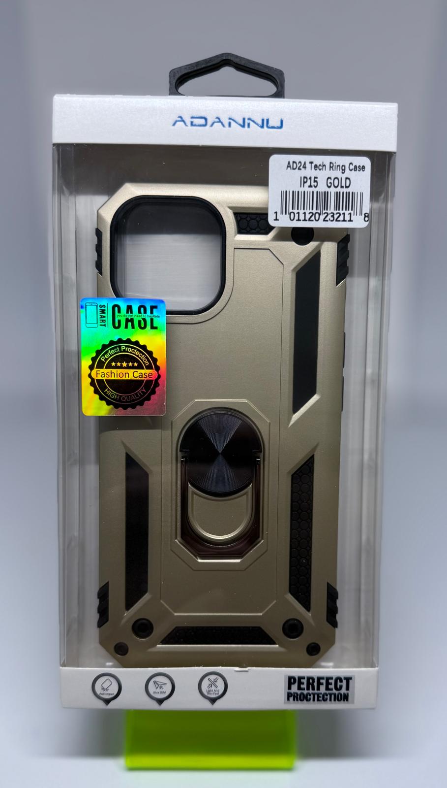 ADANNU TECH RING CASE FOR IPHONE 15 GOLD