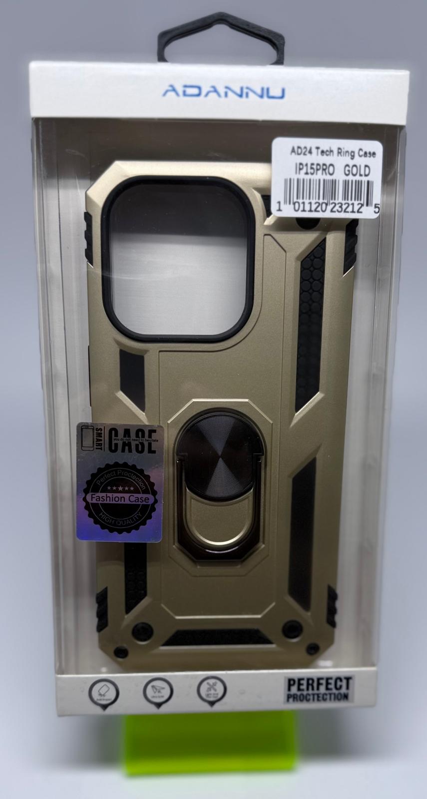ADANNU TECH RING CASE FOR IPHONE 15 PRO GOLD
