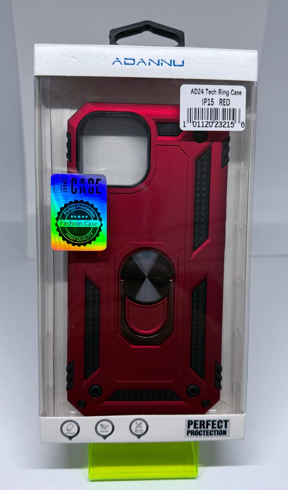 ADANNU  TECH RING CASE FOR IPHONE 15 RED