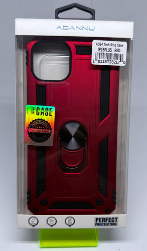 ADANNU TECH RING CASE FOR IPHONE 15 PLUS RED