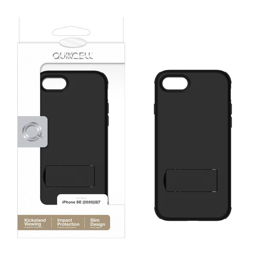 Quikcell Apple iPhone SE 2020-22 ADVOCATE Dual-layer Kickstand Case Matte Black