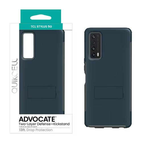 Quikcell TCL STYLUS 5G ADVOCATE Dual-layer Kickstand Case Slate Blue