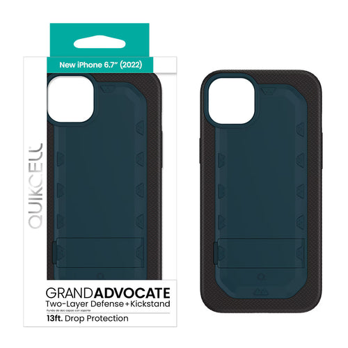 Quikcell Apple iPhone 14 Plus GRAND ADVOCATE Dual-layer Kickstand Case Navy Blue