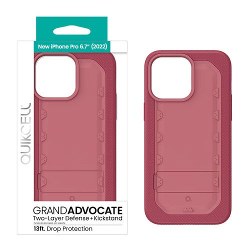 Quikcell Apple iPhone 14 Pro Max GRAND ADVOCATE Dual-layer Kickstand Case Desert Pink