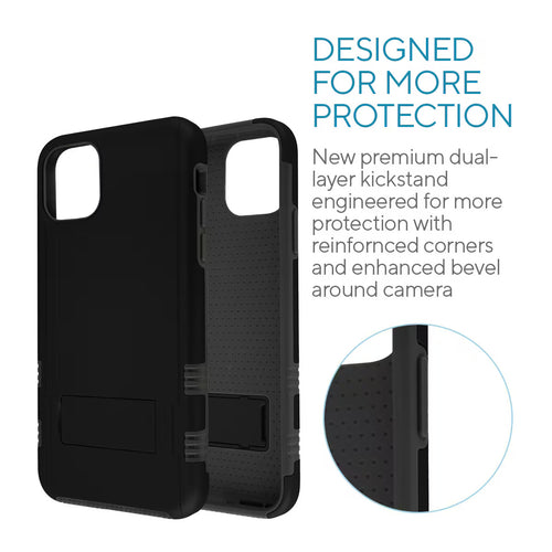 Quikcell Apple iPhone 11 KICKBACK Dual-layer Kickstand Case Matte Black