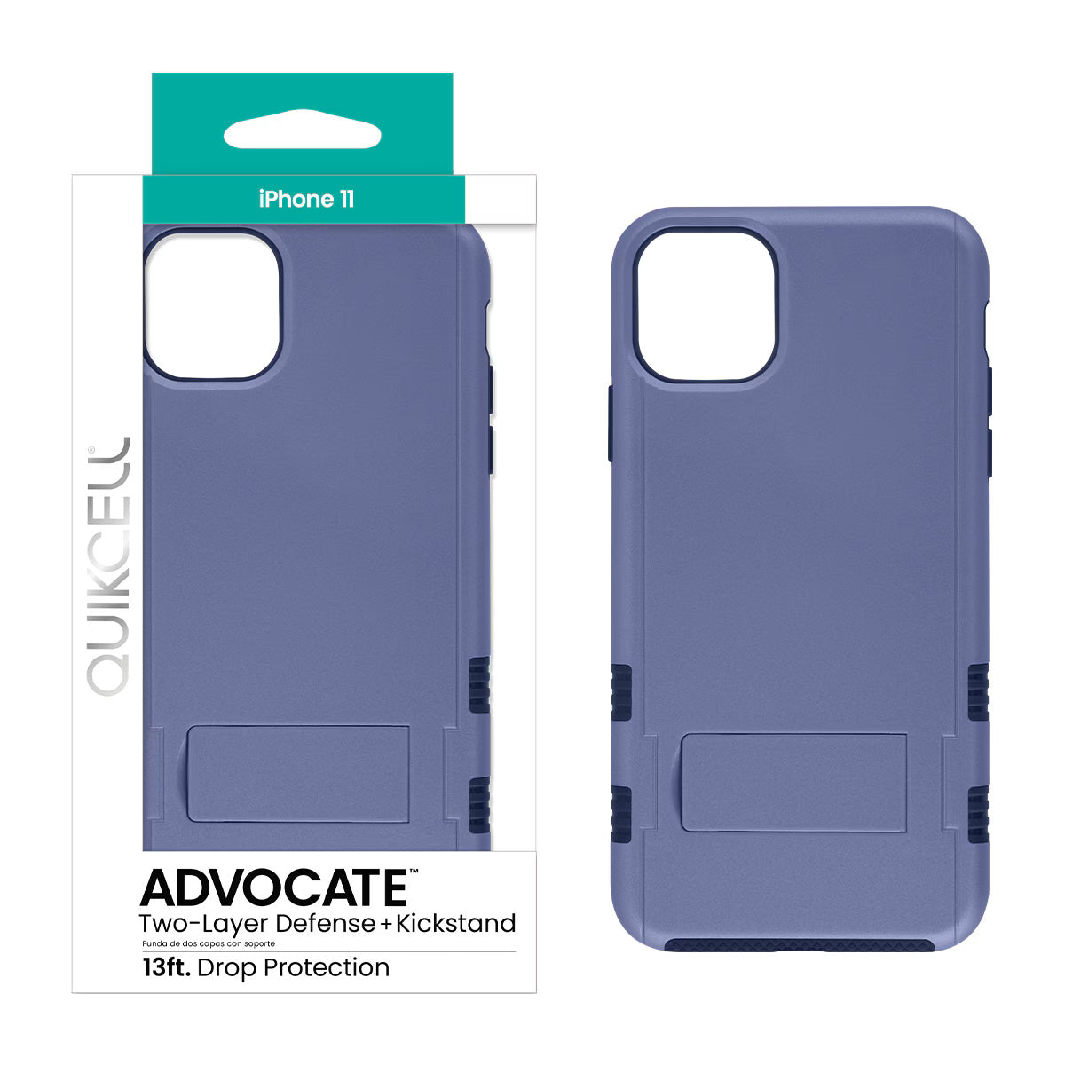 Quikcell Apple iPhone 11 KICKBACK Dual-layer Kickstand Case Light Blue/Dark Blue