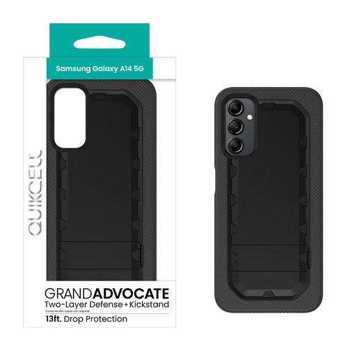 Quikcell Samsung Galaxy A14 5G GRAND ADVOCATE Dual-layer Kickstand Case Armor Black