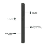 Quikcell TCL ION X GRAND ADVOCATE Dual-layer Kickstand Case Armor Black