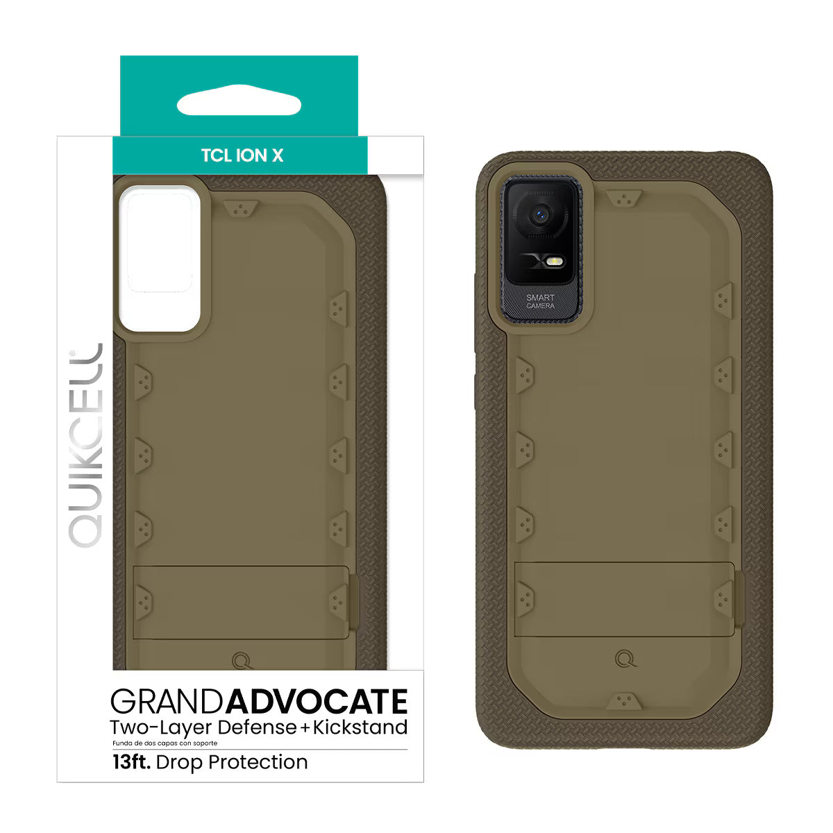 Quikcell TCL ION X GRAND ADVOCATE Dual-layer Kickstand Case Sand Taupe