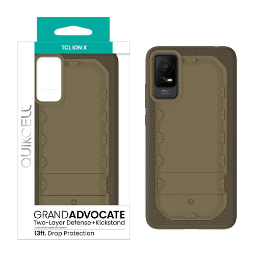 Quikcell TCL ION X GRAND ADVOCATE Dual-layer Kickstand Case Sand Taupe