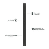 Quikcell Samsung Galaxy A54 5G GRAND ADVOCATE Dual-layer Kickstand Case Armor Black