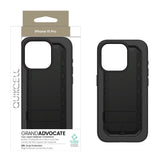 Quikcell Apple iPhone 15 Pro GRAND ADVOCATE Dual-layer Kickstand Case Armor Black