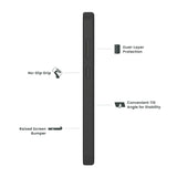 Quikcell Samsung Galaxy S23 FE GRAND ADVOCATE Dual-layer Kickstand Case Armor Black