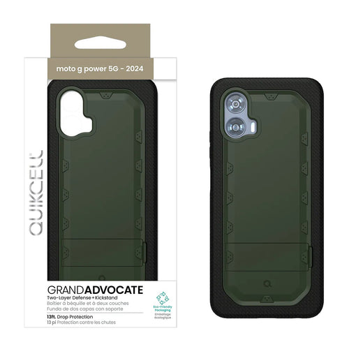 Quikcell Moto G Power 5G (2024) GRAND ADVOCATE Dual-layer Kickstand Case Army Green