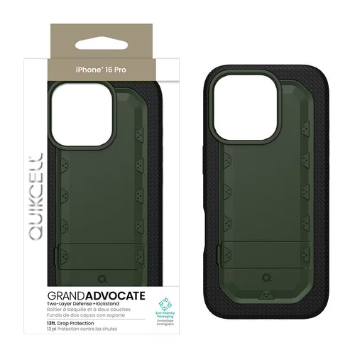 Quikcell Apple iPhone 16 Pro GRAND ADVOCATE Dual-layer Kickstand Case Army Green