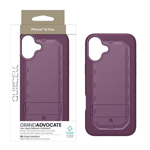 Quikcell Apple iPhone 16 Plus GRAND ADVOCATE Dual-layer Kickstand Case Royal Purple