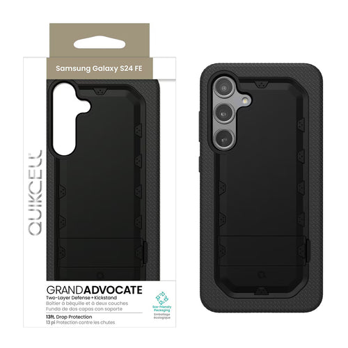 Quikcell Samsung Galaxy S24 FE GRAND ADVOCATE Dual-layer Kickstand Case Armor Black