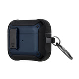 AirPods 1/2 Switch Closure Premium Ultra ShockProof Hybrid With Metal Hook Case Cover - Black+Blue