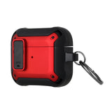 Airpods Pro Switch Closure Premium Ultra ShockProof Hybrid With Metal Hook Case Cover - Black+Red