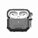 AirPods Pro2 (2022 2nd Version) Rugged ShockProof Hybrid With Metal Hook Case Cover - Black