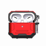 AirPods 3 Rugged ShockProof Hybrid With Metal Hook Case Cover - Red