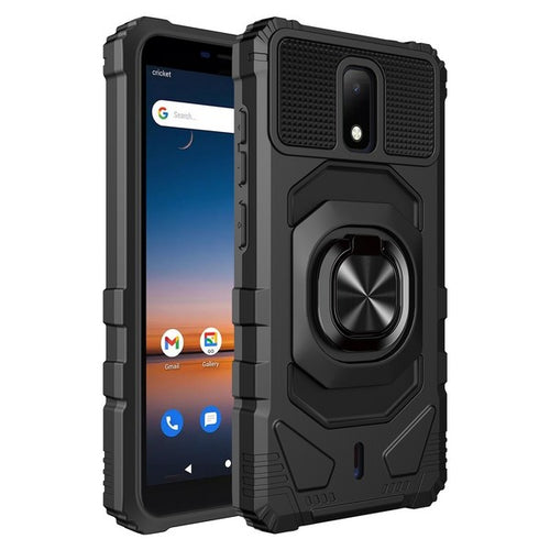 CRICKET DEBUT 4G AT&T Calypso 2 Magnetic W/ Ringstand Cases Black