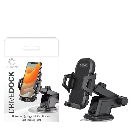 Quikcell   DRIVEDOCK 3-in-1 Car Mount Black