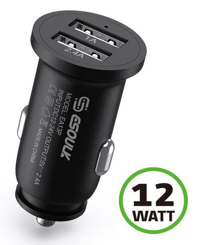 Esoulk 2.4A Dual USB Car Adapter 12/BOX