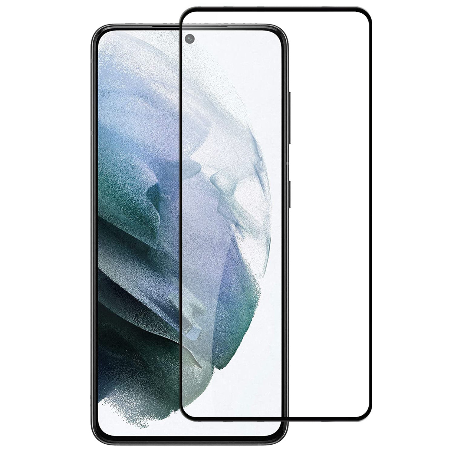 Samsung S23 Plus Bulk White Paper Card Package Black edged Tempered Glass (Black)