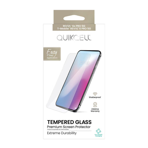 Quikcell T-Mobile REVVL 6 Pro 5G, T-Mobile REVVL 6x PRO 5G TEMPERED GLASS Screen Protector Clear
