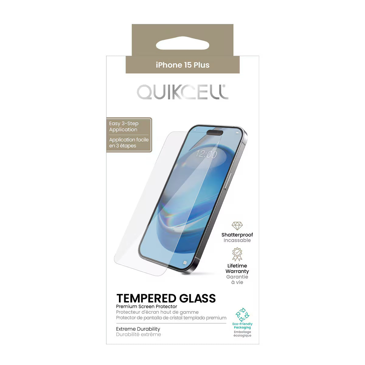 Quikcell Apple iPhone 15 Plus TEMPERED GLASS Screen Protector