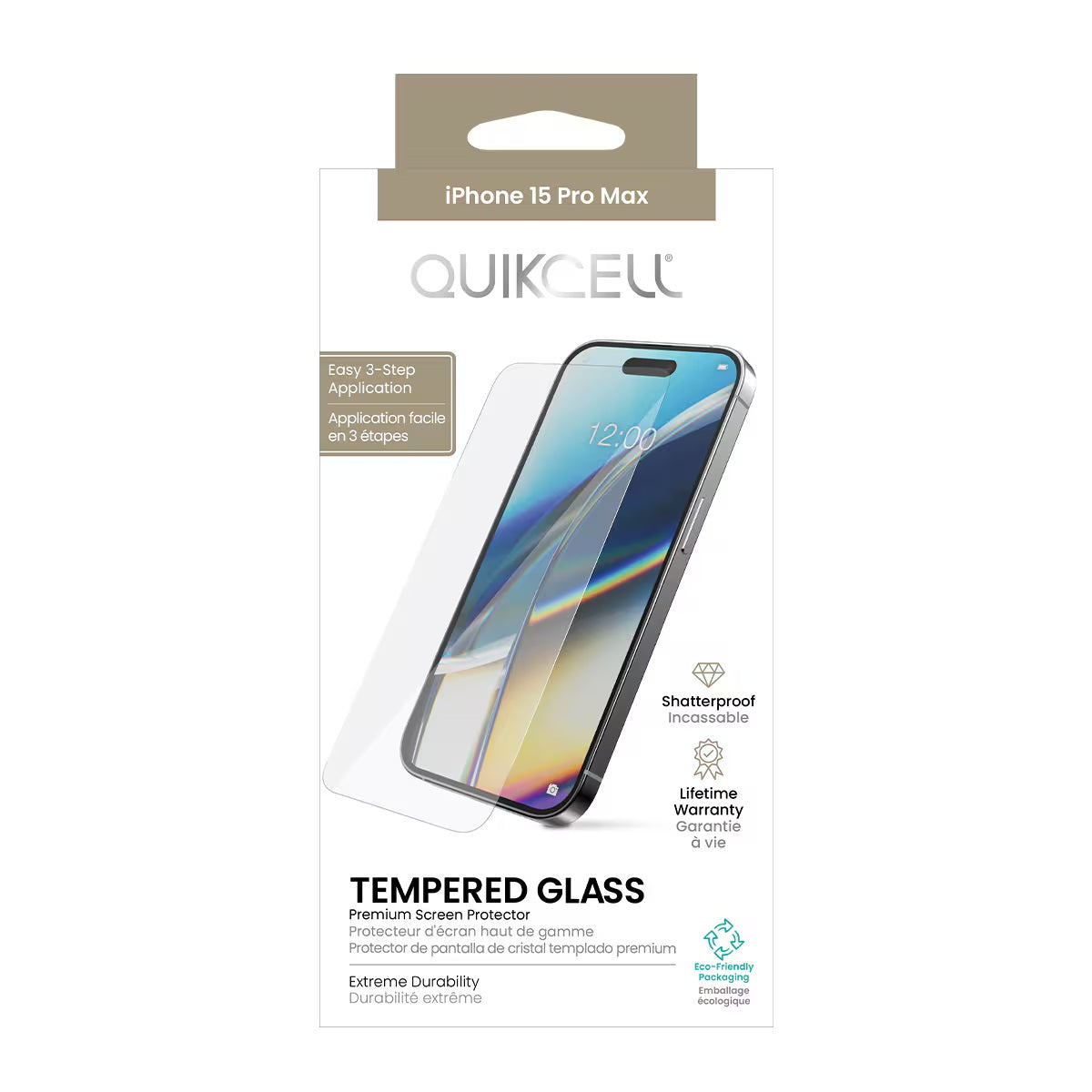 Quikcell Apple iPhone 15 Pro Max TEMPERED GLASS Screen Protector