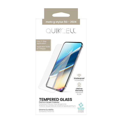 Quikcell Moto G Stylus 5G (2024) Tempered Glass Screen Protector Clear