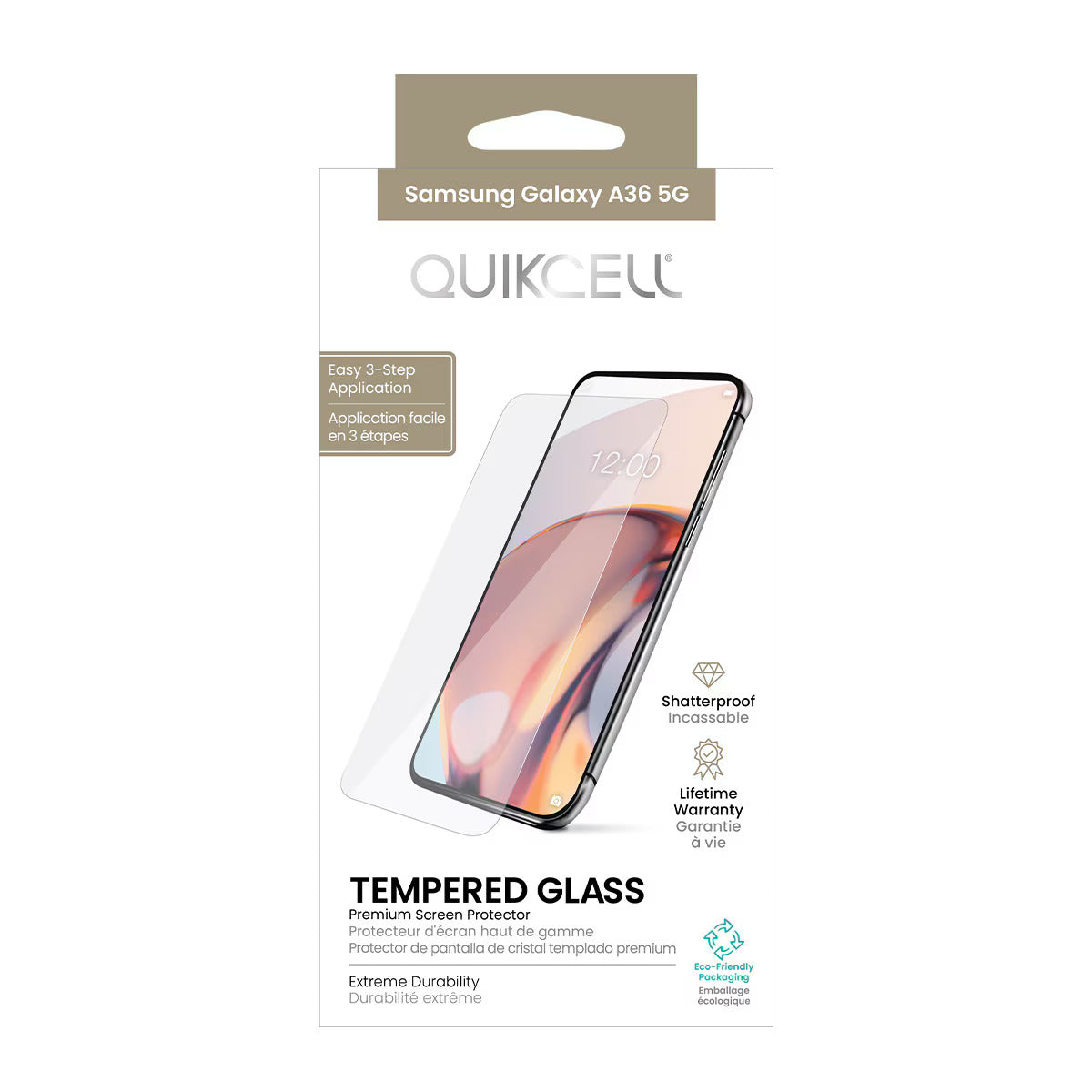 Quikcell Samsung Galaxy A36 5G Tempered Glass Screen Protector Clear