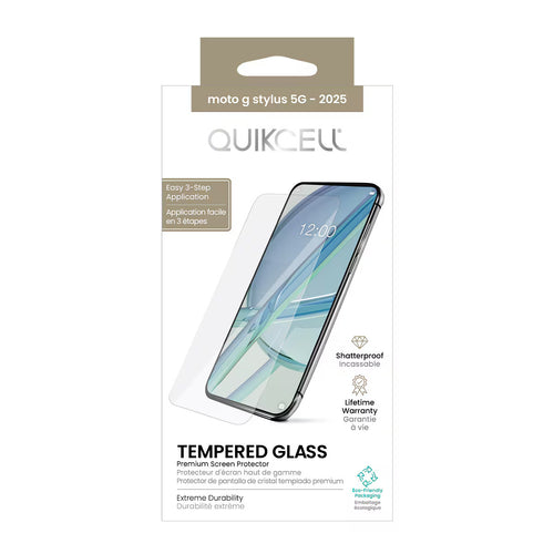 Quikcell Moto G Stylus - 2025 Tempered Glass Screen Protector Clear