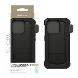 Quikcell Apple iPhone 15 Pro GRAND ADVOCATE + HOLSTER Kickstand Case Armor Black