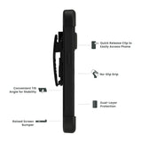 Quikcell Apple iPhone 15 Pro GRAND ADVOCATE + HOLSTER Kickstand Case Armor Black