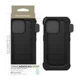 Quikcell Apple iPhone 15 Pro Max GRAND ADVOCATE + HOLSTER Kickstand Case Armor Black