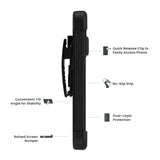 Quikcell Apple iPhone 15 Pro Max GRAND ADVOCATE + HOLSTER Kickstand Case Armor Black